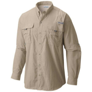 Columbia Men's PFG Bahama II Long-Sleeve DOE Logo Fossil 1011621