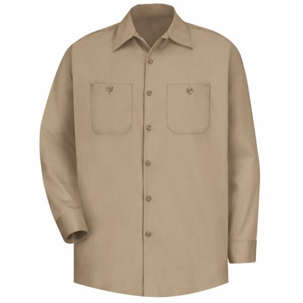 Red Kap Long Sleeve Wrinkle Resistant Cotton Shirt DOE Logo Khaki SC30KH