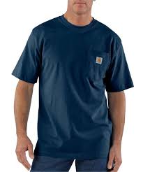 Carhartt Loose Fit Heavyweight Short-Sleeve Pocket T-Shirt DOE Logo Navy K87NVY