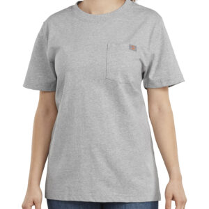 Dickies Women's Short Sleeve Heavyweight T-Shirt DOE Logo Heather Gray FS450HG