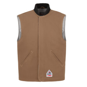 Bulwark FR Brown Duck Vest Jacket Liner DOE Logo LLS8BD