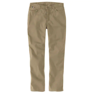 Carhartt Women's FR Rugged Flex Relaxed Fit Canvas Work Pant Dark Khaki DOE Logo 105015DKH