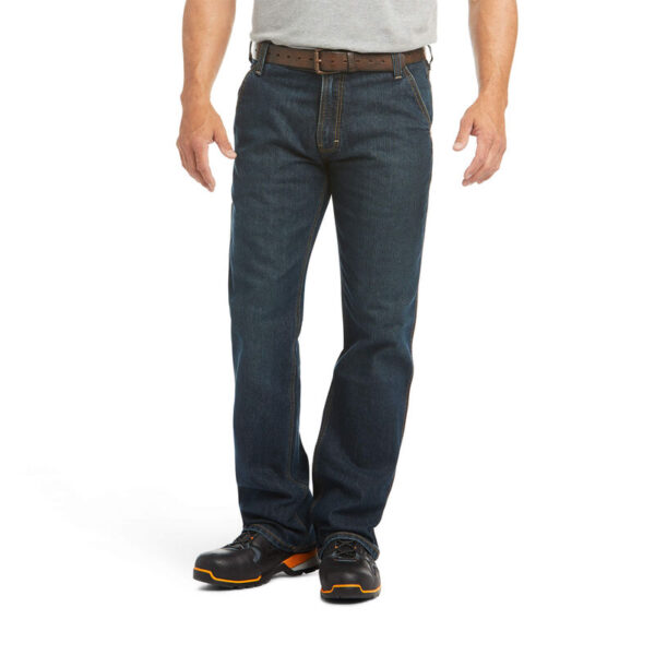 Ariat Rebar M4 Low Rise DuraStretch Workhorse Boot Cut Jean DOE Logo 10018377