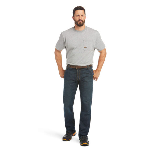 Ariat Rebar M4 Low Rise DuraStretch Workhorse Boot Cut Jean DOE Logo 10018377 - Image 3