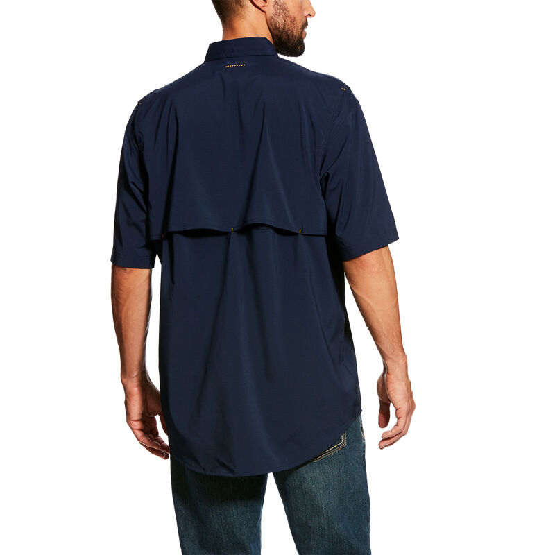 Ariat Rebar Made Tough VentTEK DuraStretch Work Shirt Navy DOE Logo 10025388 - Image 2