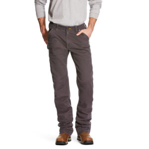 Ariat Rebar M4 Relaxed DuraStretch Washed Twill Dungaree Boot Cut Pant DOE Logo 10025973