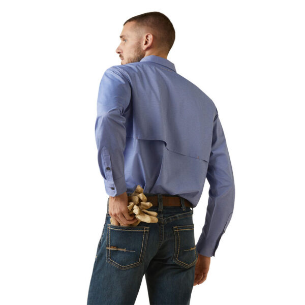 Ariat Rebar Made Tough VentTEK DuraStretch Work Shirt Surf Web Heather DOE Logo 10043838 - Image 2