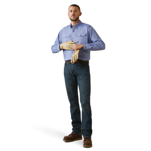 Ariat Rebar Made Tough VentTEK DuraStretch Work Shirt Surf Web Heather DOE Logo 10043838 - Image 3