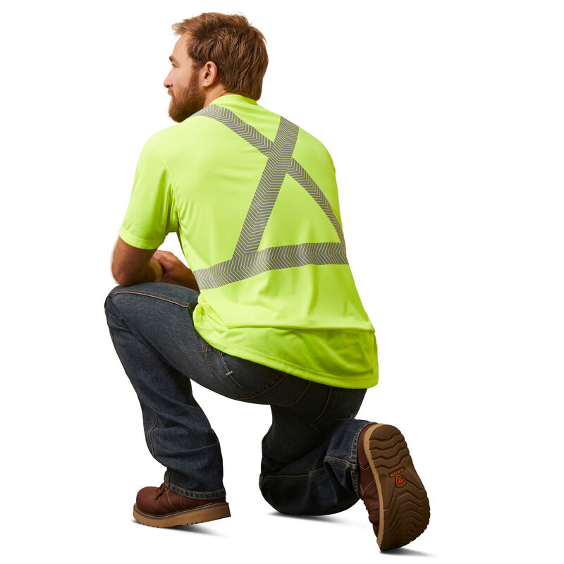 Ariat Rebar Hi-Vis ANSI T-Shirt Yellow DOE Logo 10039196 - Image 2