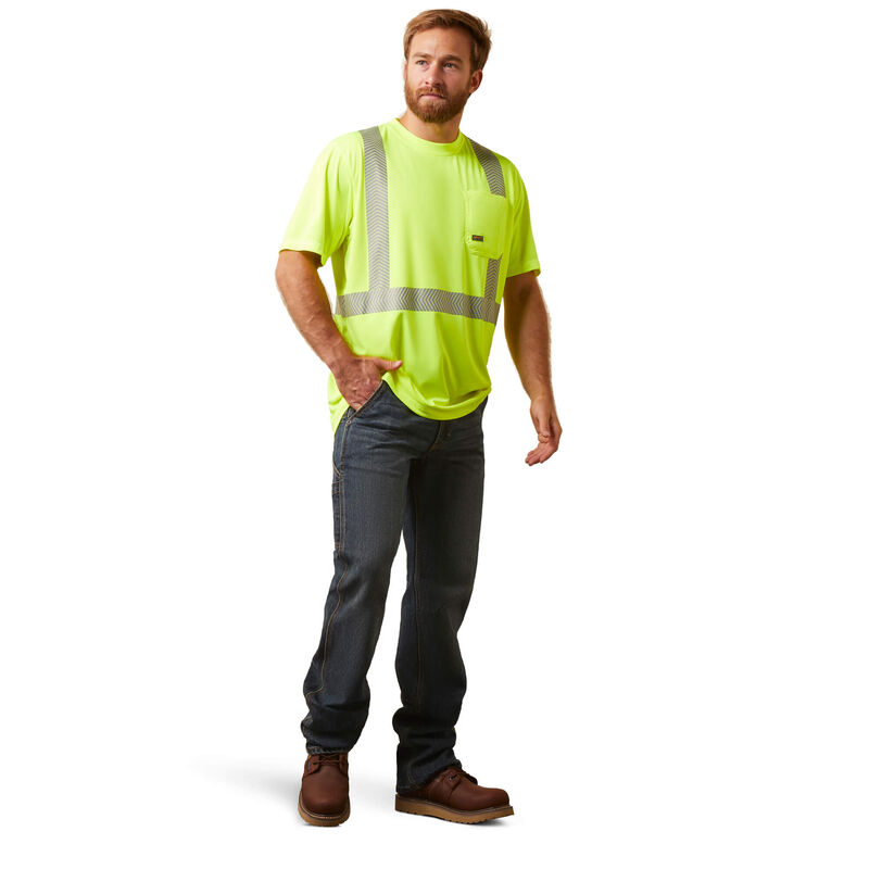 Ariat Rebar Hi-Vis ANSI T-Shirt Yellow DOE Logo 10039196 - Image 3