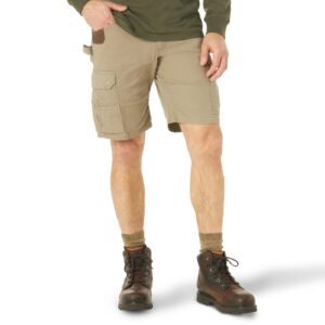 Wrangler Riggs Workwear Stretch Ranger Cargo Short DOE Logo Dark Khaki 3W362DK