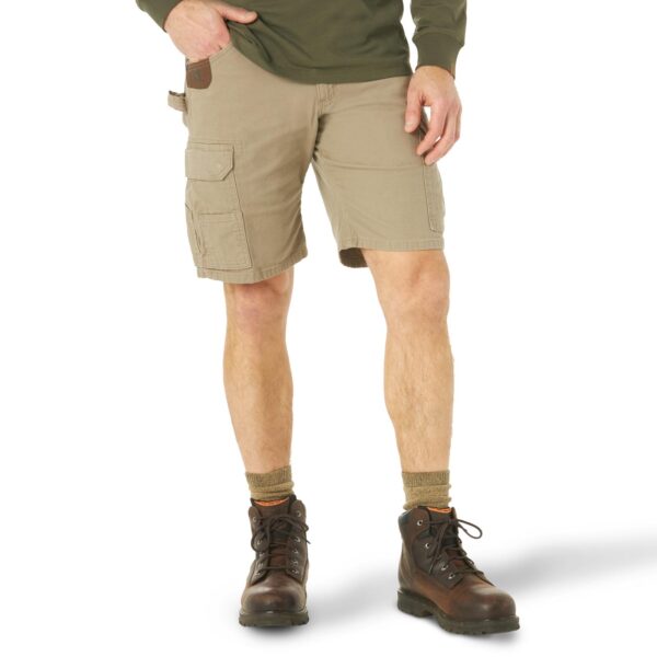 Wrangler Riggs Workwear Stretch Ranger Cargo Short DOE Logo Dark Khaki 3W362DK
