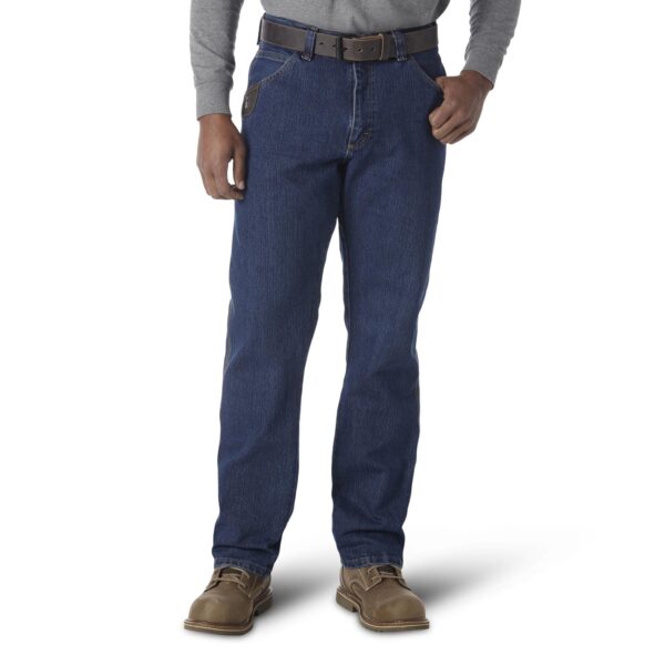 Wrangler Riggs Workwear Advanced Comfort 5 Pocket Jean Mid Stone DOE Logo 3WAC5MS