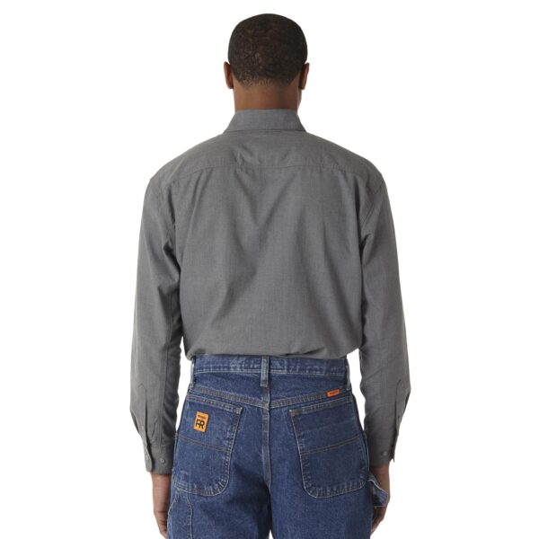 Wrangler Riggs Workwear FR Flame Resistant Twill Solid Work Shirt Grey DOE Logo FR3W01G - Image 2