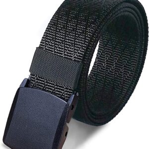 Wyuze Men's Nylon Web Belt No Metal - Black