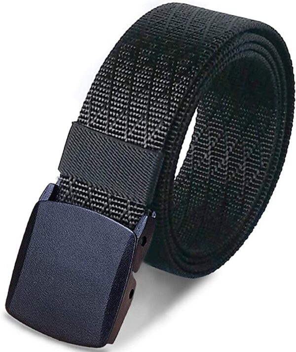 Wyuze Men's Nylon Web Belt No Metal - Black