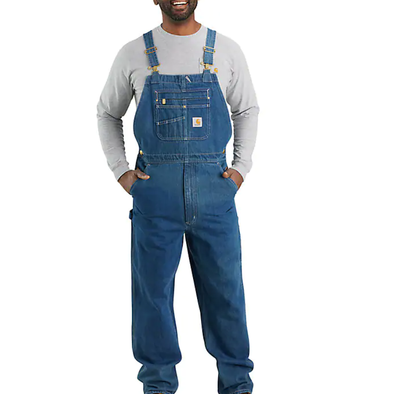 Carhartt Loose Fit Denim Bib Overall DOE Logo 104672-DOE