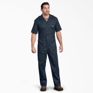 Dickies FLEX Short Sleeve Coverall DOE Stamp in Dark Navy 33274-DOE