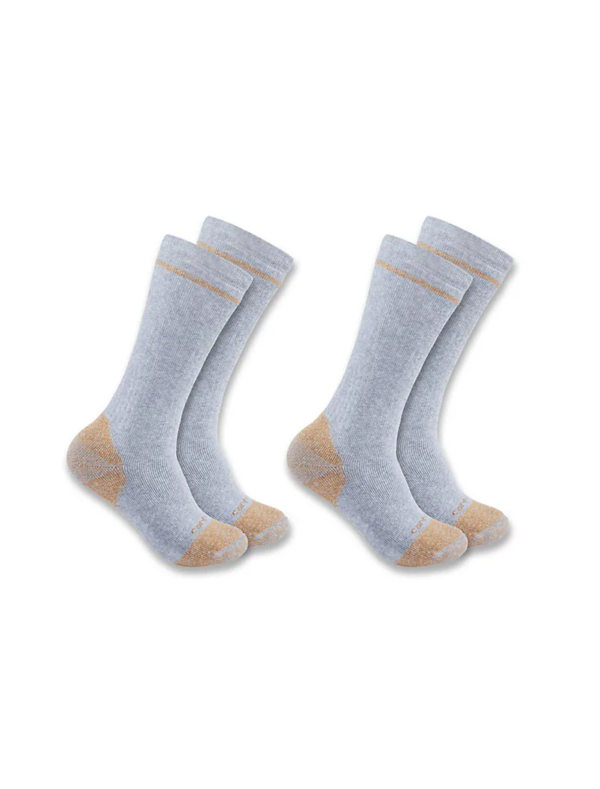 Carhartt Midweight Cotton Blend Steel Toe Boot Sock 2-Pack Gray SB5552M-G