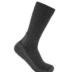 Carhartt Force Grid Midweight Merino Wool Blend Crew Sock Carbon Heather SC9270M-CH