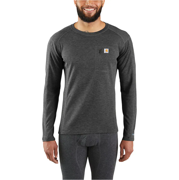 Carhartt Base Force Heavyweight Synthetic-Wool Blend Base Layer Crewneck Pocket Top 119
