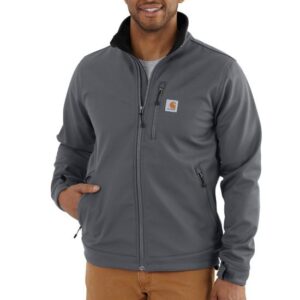 Carhartt Rain Defender Relaxed Fit Heavyweight Softshell Jacket - 1 Warm Rating Charcoal with DOE Logo 102199-022-DOE