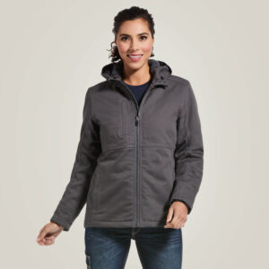Ariat Women's Rebar DuraCanvas Insulated Jacket Rebar Grey with DOE Logo 10032917-DOE