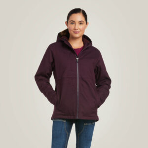 Ariat Women's Rebar DuraCanvas Insulated Jacket Plum with DOE Logo 10037589-DOE