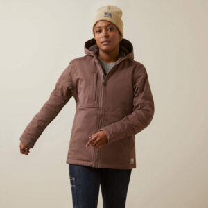 Ariat Women's Rebar DuraCanvas Insulated Jacket Peppercorn with DOE Logo 10046559-DOE