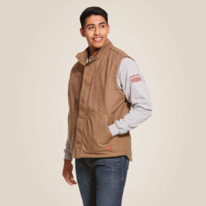 Ariat FR Workhorse Insulated Vest Field Khaki with DOE Logo 10024031-PTX