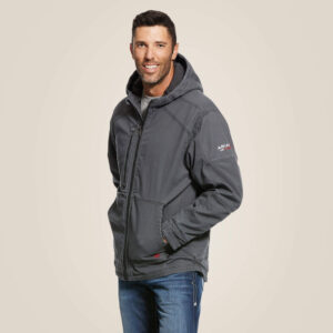 Ariat FR DuraLight Stretch Canvas Jacket Iron Gray with DOE Logo 10027865-PTX