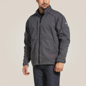 Ariat FR DuraLight Stretch Canvas Field Jacket Iron Grey with DOE Logo 10033193-PTX