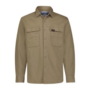 Wrangler Long Sleeve Sierra Overshirt Khaki with DOE Logo 112353849-PTX