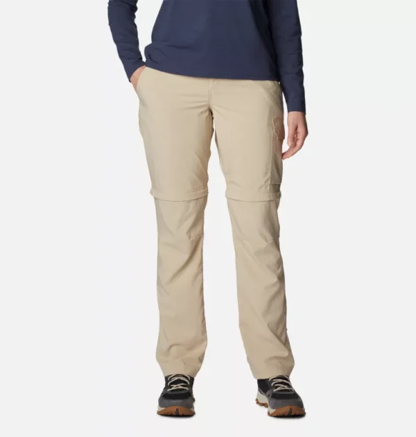 Columbia Women's Silver Ridge Utility Convertible Pants Ancient Fossil with DOE Logo 2037611FOS-PTX