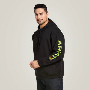 Ariat Rebar Graphic Hoodie Black/Lime with DOE Logo 10032993-PTX