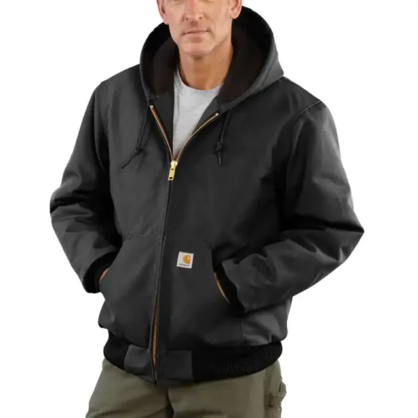 Carhartt Loose Fit Firm Duck Insulated Flannel-Lined Active Jac DOE Logo Black 106673BLK-PTX replaces J140BLK