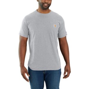 Carhartt Force Relaxed Fit Midweight Short Sleeve Pocket T-Shirt DOE Logo Heather Gray 106652-034 (Replaces 104616)