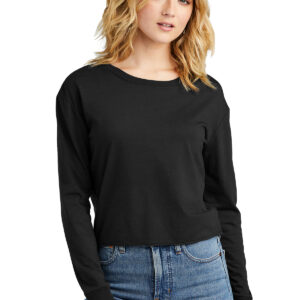 District® Women’s Perfect Tri® Midi Long Sleeve Tee Black with DOE Logo DT141BLK-PTX