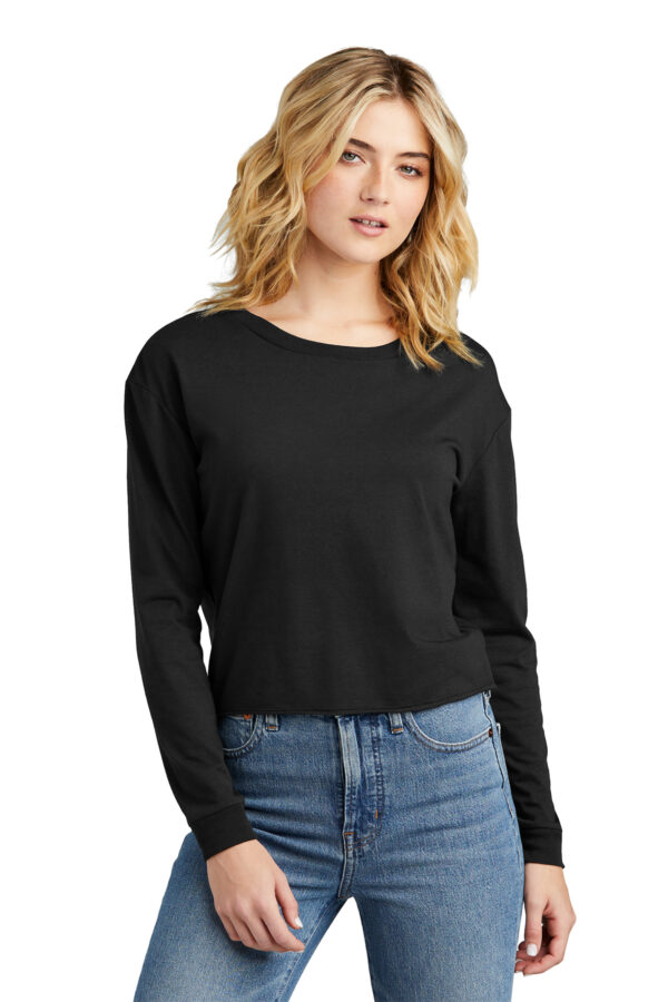 District® Women’s Perfect Tri® Midi Long Sleeve Tee Black with DOE Logo DT141BLK-PTX