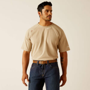 Ariat FR Baselayer T-Shirt Khaki with DOE Logo 10048852-PTX