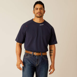 Ariat FR Baselayer T-Shirt Navy with DOE Logo 10048853-PTX