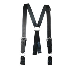 Boston Leather Firefighter Suspenders for Turnout Gear with Loop Attachment, Black 9177