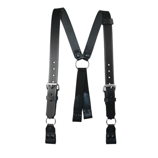 Boston Leather Firefighter Suspenders for Turnout Gear with Loop Attachment, Black 9177