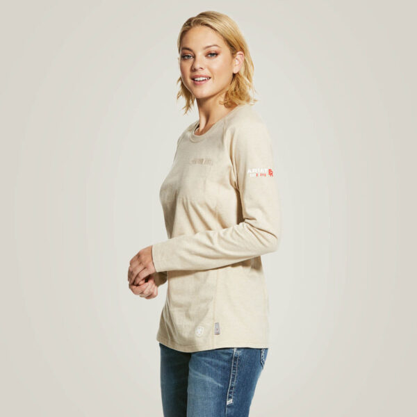 Ariat FR Air Crew T-Shirt Sand Heather with DOE Logo 10031020-PTX