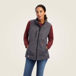 Ariat FR DuraLight Cordura Canvas Vest Iron Grey with DOE Logo 10041790-PTX