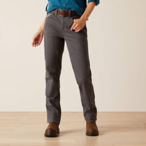 Ariat Rebar PR DuraStretch Made Tough Double Front Straight Pant Rebar Grey with DOE Logo 10050620-PTX