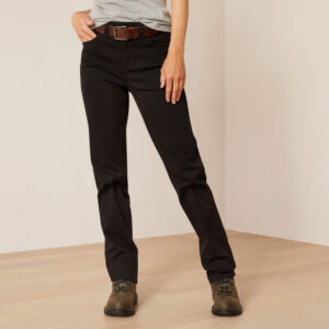Ariat Rebar Perfect Rise Made Tough Straight Pant Black with DOE Logo 10050624-PTX