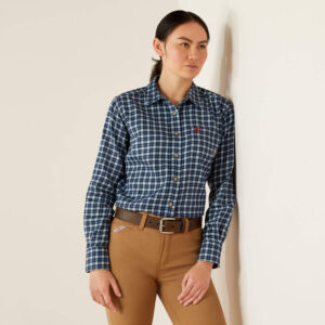Ariat FR Angeles Work Shirt Micro Check with DOE Logo 10054452-PTX