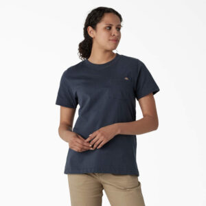 Dickies Women's Short Sleeve Heavyweight T-Shirt Airforce Blue with DOE Logo FS450AF-PTX