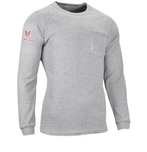 DriFire Helix FR Long Sleeve T-Shirt Grey with DOE Logo TEEHXG-PTX